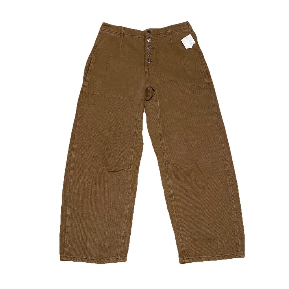 We the Free Free People Jeans Women 25 (27x23.5) Brown Osaka Mid Rise Barrel Leg